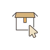 Mouse Click on Cardboard Box vector concept colored icon