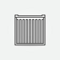 Shipping Container vector concept linear icon - Back View