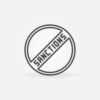 Sanctions Ban vector Forbidden concept icon in thin line style
