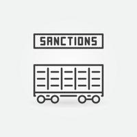 Rail Transportation Sanctions vector railway carriage concept linear icon