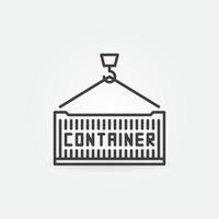 Container vector Intermodal Cargo concept linear icon or sign