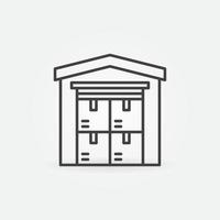 Warehouse with Boxes vector concept line icon or sign