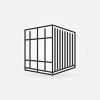 Small Freight Container vector concept thin line icon or sign