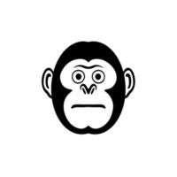 Ape Head Logo. Tattoo Design. Animal Stencil Vector Illustration.