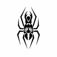 Tribal Spider Logo. Tattoo Design. Animal Stencil Vector Illustration.