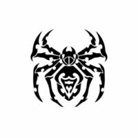 Tribal Spider Logo. Tattoo Design. Animal Stencil Vector Illustration.