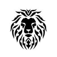 Tribal Lion Head Logo. Tattoo Design. Animal Stencil Vector Illustration