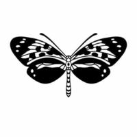 Butterfly Logo Symbol. Stencil Design. Animal Tattoo Vector Illustration.