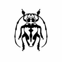 Beetle Logo Symbol. Stencil Design. Animal Tattoo Vector Illustration.