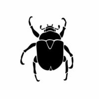 Beetle Logo Symbol. Stencil Design. Animal Tattoo Vector Illustration.