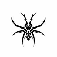 Tribal Spider Logo. Tattoo Design. Animal Stencil Vector Illustration.