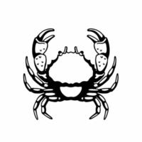 Crab Logo Symbol. Stencil Design. Animal Tattoo Vector Illustration.