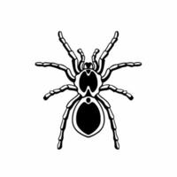 Tarantula Logo Symbol. Stencil Design. Animal Tattoo Vector Illustration.