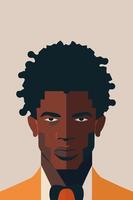 African american man with afro hairstyle. Vector illustration.