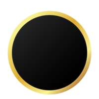 forme ronde noire avec contour doré png