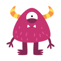 schattig tekenfilm monster in kinderachtig stijl png