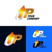 up logo design with letter U arrow for start up vector