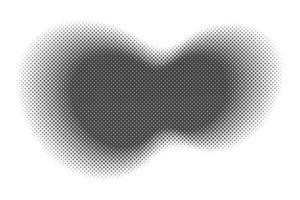 Halftone dotted shape. Gradient fluid element. Abstract vector spot