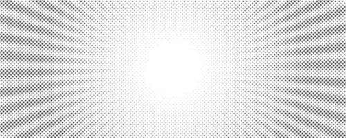 Sun rays halftone background. White and grey radial abstract comic pattern. Vector explosion abstract lines backdrop