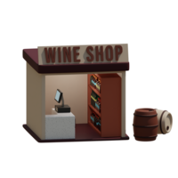 Boutique de vin isométrique de rendu 3d parfaite pour un projet de conception png