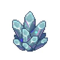 An 8 bit retro styled pixel art illustration of a shiny crystal. png