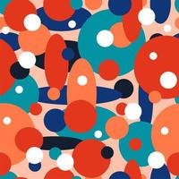 Modern vector abstract geometric seamless background with circles. Bright colored simple shapes graphic pattern. Abstraction. Print, textile, fabric. Wrapping paper.