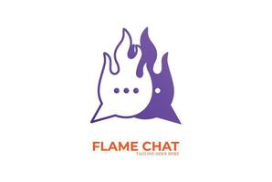 aplicaciones de chat de quema de fuego de llama modernas minimalistas simples para el logotipo de comunicación de voz vector