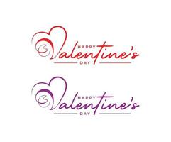 Modern red and pink color happy valentines day logo, happy valentines with love, love vector logo design.