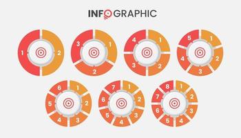 conjunto de infografía de opciones de círculo para visualización de datos comerciales vector