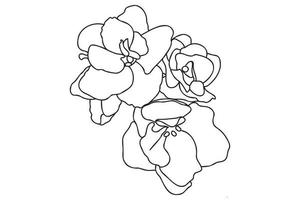 The picture shows violets with a painted outline, it is intended for cards, March 8, Valentine, printing and you can use it in different cases. vector