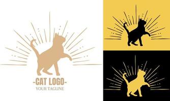 Kitten logo vector design illustration, brand identity emblem