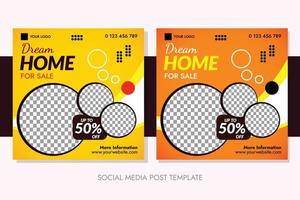 Dream Home for media post promotion vector