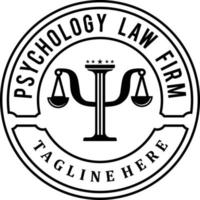 símbolo de psicología y ley de abogados símbolo para oficina firma de abogados diseño de logotipo de asistencia legal vector