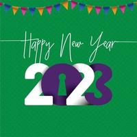 Happy new year logo text design 2023 number design template vector illustration