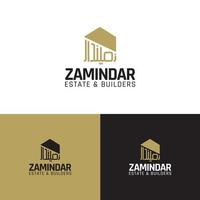zamindar en urdu letra z logotipo inmobiliario o empresa constructora con z inicial