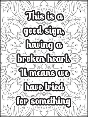 More Heartfelt Quotes Coloring Page