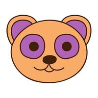 Cute doodle panda face from the collection of girly stickers. Cartoon vector color illustration.