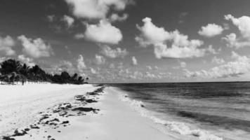 tropisk karibiska strand klar turkos vatten playa del carmen Mexiko. video