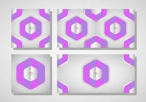 Set banner template with hexagon shapes and violet colours eps10. Background social media and promotions. vector