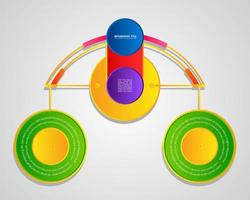 Circle infographics elements design. Abstract workflow stock illustration eps10. vector