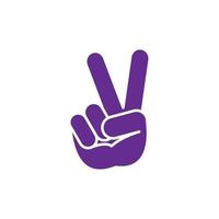 V sign hand gesture symbol for victory in sets. For design elements, print, stickers. vector