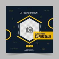 Creative vector for black friday sale social media post template banner