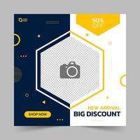 Creative vector for new arrival sale social media post template banner