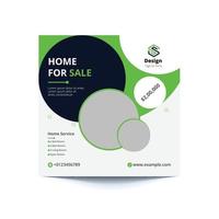 Home For Sale social media post design template vector