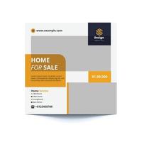 Home For Sale social media post design template vector