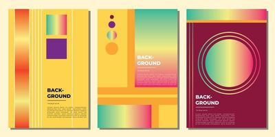 Geometric shape background template set copy space for poster, banner, flyer, cover, booklet, or pamphlet vector