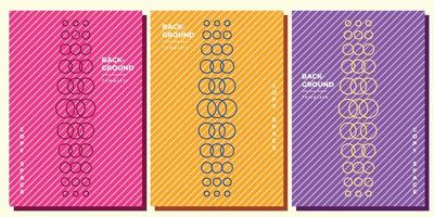 Geometric lines background template set copy space for poster, banner, flyer, cover, booklet, or pamphlet vector