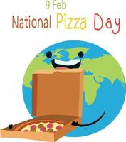 National Pizza Day is celebrated every year on 9 February. vector