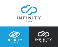 Infinity Cloud Logo. Cloud Infinity Logo Template vector