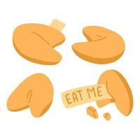 doodle asian food fortune cookies vector